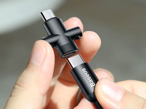 Baseus kabel 2w1 U-Shaped USB-C micro USB 2.4A czarny na Arena.pl