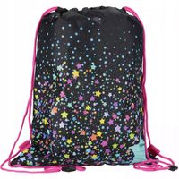 WOREK SZKOLNY PLECAK NA BUTY OBUWIE WF CZARNY W GWIAZDKI GWIAZDY GALAXY