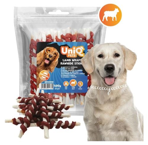 UNIQ PETS Przysmak dla psa zawijasy z jagnięciną - przekąska 500g na Arena.pl