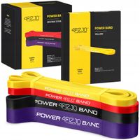 GUMY TAŚMY OPOROWE POWER BAND DO ĆWICZEŃ TRENING FITNESS ZESTAW 4 szt.