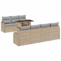 Zestaw Sof na Ogród 8 pcs Beżowy 100 x 55 x 73 cm Polirattan