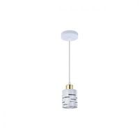 LAMPA WISZĄCA BIAŁO ZŁOTA 35W STAL E27 LED IP20