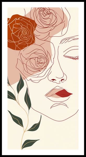 Plakat 50x100cm Beż i Twarz zdjęcie 3