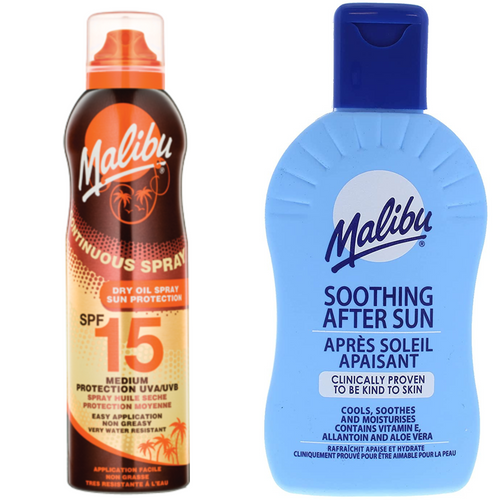 Malibu Suchy Olejek W Aerozolu SPF15 175ml + Balsam Po Opalaniu 200ml na Arena.pl
