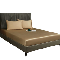 Prześcieradło z Gumką 140x200 Bambus Poliester Brązowe Gładkie Oddychające