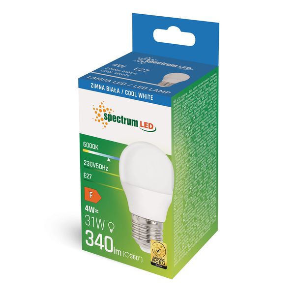 LED KULKA E-27 230V 4W CW SPECTRUM zdjęcie 2