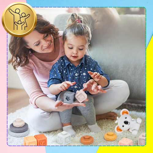 miękkie kreatywne klocki sensoryczne dla niemowląt dzieci funkcja gryzaka na Arena.pl