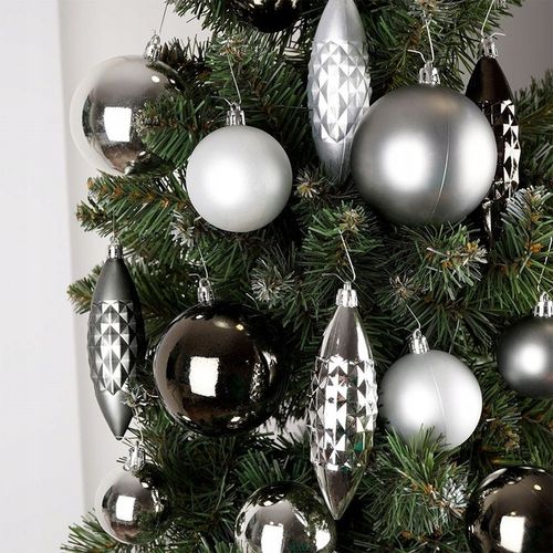 31x Bombki CHOINKOWE świąteczne nietłukące SREBRNE zestaw bombek na choinkę na Arena.pl