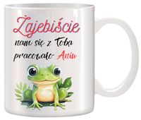 KUBEK NA POŻEGNANIE KOLEŻANKI KOLEGI Z PRACY Z IMIENIEM ŚMIESZNY PREZENT