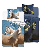 Pościel bawełniana fluorescencyjna 160x200cm konie