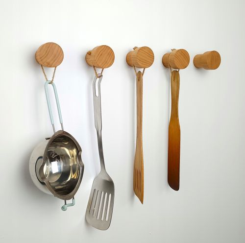 Drewniany Wieszak na Ścianę 5,5 cm Ubrania Ręczniki do Sauny Garderoby 45mm na Arena.pl