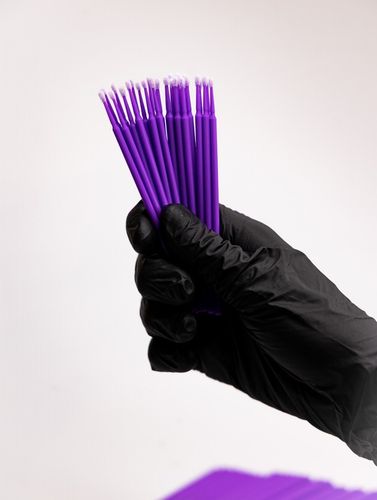 MIKRO APLIKATORY DO RZĘS BEZWŁÓKIENKOWE FIOLETOWE 100 szt na Arena.pl