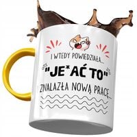 Kubek Żółty Na Pożegnanie Z Pracy Na Prezent Z Nadrukiem Ze Zdjęciem