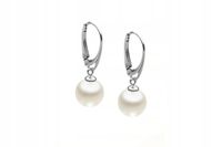 Srebrne kolczyki wiszące z perłą Swarovski