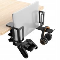 Uchwyt Podbiurkowy 2w1 do blatu Spacetronik SPB-026B na Laptopa i Słuchawki
