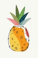 Plakat 40x60cm Nowoczesny Owoce I Ananas I Pop Art Vintage do Salonu