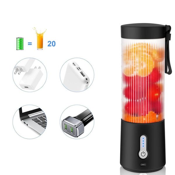 Blender do Koktajli 450ml z 6 Nierdzewnymi Żmijkami i 2000mAh Baterią zdjęcie 4