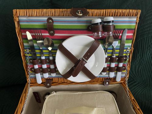 ELEGANCKI KOSZ PIKNIKOWY 2os komplet NACZYŃ TERMOTORBA na prezent ŚWIĘTA na Arena.pl