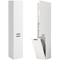 SZAFKA ŁAZIENKOWA REGAŁ SŁUPEK 2 DRZWI BIAŁA WYSOKA PÓŁKI NOWOCZESNA 174 CM