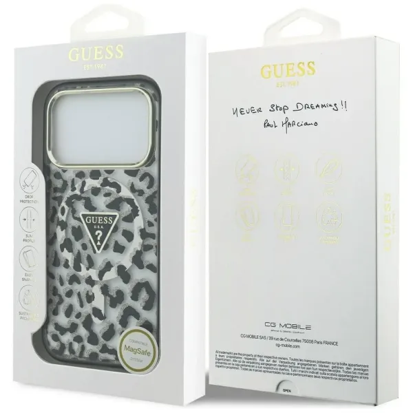 Etui Guess MagSafe do iPhone 17 Pro Leopard Glitter Black zdjęcie 10