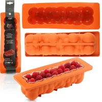 FORMA SILIKONOWA DO DESERÓW BĄBLE PODŁUŻNA 3D MUSY CIASTKA 8 x 9,5 x 20 CM