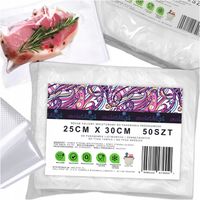 Woreczki Ryflowane Do Pakowania Próżniowego Moletki Żywności 25x30cm 50szt