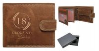 Portfel skóra PREZENT + Twój napis na urodziny 18
