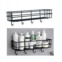 .PÓŁKA Łazienkowa PRYSZNICOWA WISZĄCA Czarna METAL