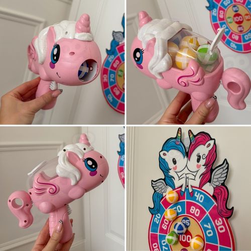 WOOPIE Gra Zręcznościowa w Rzutki na Rzepy Zestaw 2w1 Tarcza Wyrzutnia Jednorożec na Arena.pl