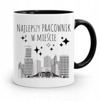 Dla Pracownika Kubek Czarny Najlepszy Pracownik Z Nadrukiem Ze Zdjęciem