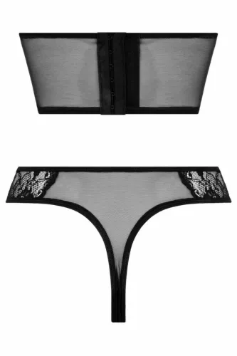 chilirose half corset & tiara thong - gorset pod biust i stringi, czarne l na Arena.pl
