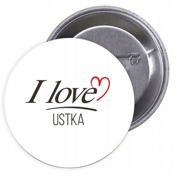 Przypinki buttony I LOVE USTKA z grafiką zdjęcie 1