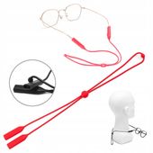 Silikonowy pasek Gumka do okularów sznureczek z regulacją - Czerwony