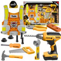 DUŻY ZESTAW NARZĘDZI DLA DZIECI ZESTAW MAJSTERKOWICZA WKRĘTARKA WIERTARKA