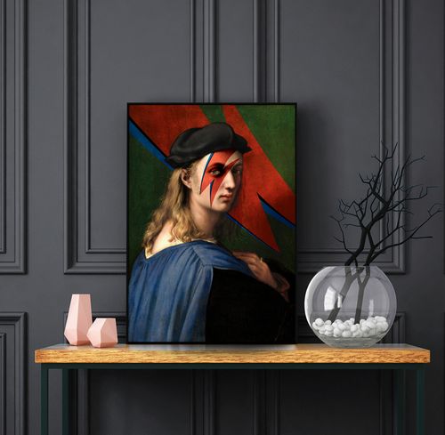 Plakat david bowie stary portret pop art 61x91 cm w czarnej ramie na Arena.pl