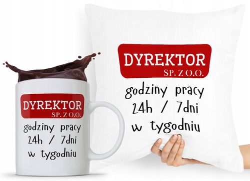 Zestaw Poduszka + Kubek Dla Dyrektora Prezent Z Nadrukiem Ze Zdjęciem na Arena.pl