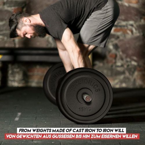 PHYSIONICS Obciążniki 2 x 15 kg, 31 mm, żeliwo na Arena.pl