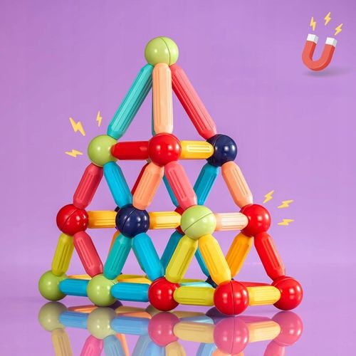 Klocki Magnetyczne Konstrukcyjne Edukacyjne Dla Dzieci Duże Elementy 98 El na Arena.pl