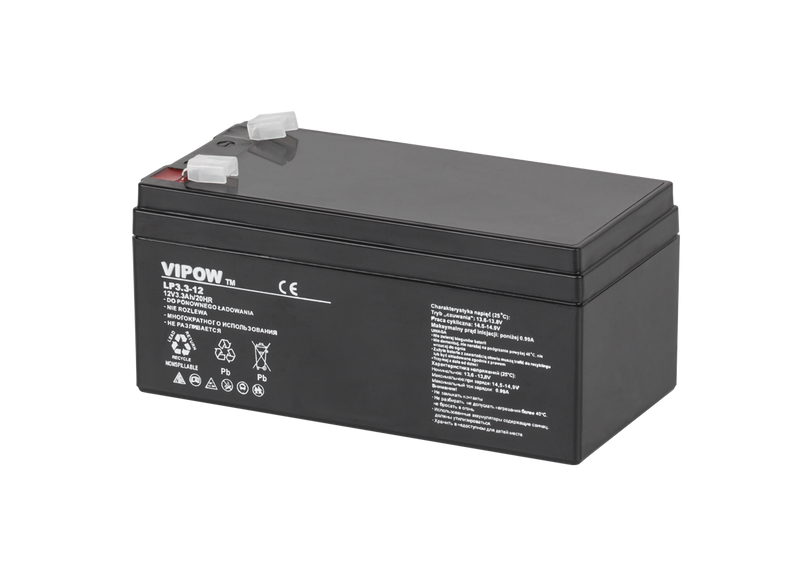BAT0219 Akumulator zelowy VIPOW 12V 3.3Ah zdjęcie 1