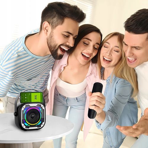 ZESTAW KARAOKE Z 2 MIKROFONY BEZPRZEWODOWE GŁOŚNIK BLUETOOTH LED KOLOROWA na Arena.pl