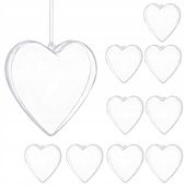 10x SERCE BOMBKI AKRYLOWE DECO ŁĄCZONE PRZEŹROCZYSTE PLASTIKOWE OZDOBA