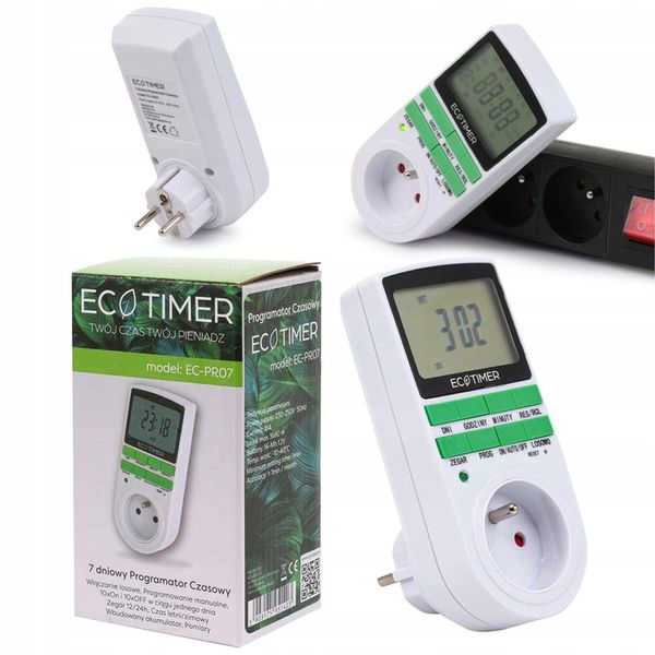 Gniazdko programowalne czasowe sterowanie 7 dni EC-PR07 PROGRAMATOR zdjęcie 6