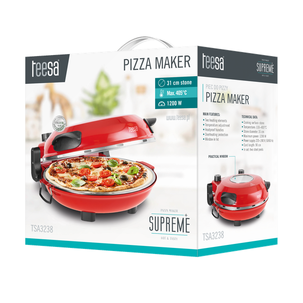 TSA3238 Piec do pizzy TEESA SUPREME + , 1200 W, 3 zdjęcie 6