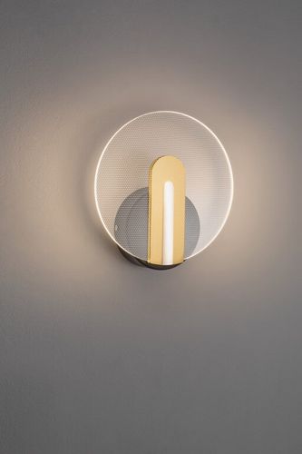 Okrągła lampa ścienna Ceja do sypialni LED 7W czarna złota na Arena.pl