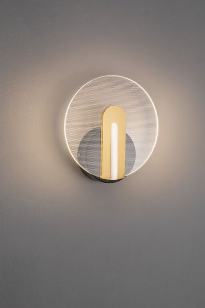 Okrągła lampa ścienna Ceja do sypialni LED 7W czarna złota zdjęcie 3