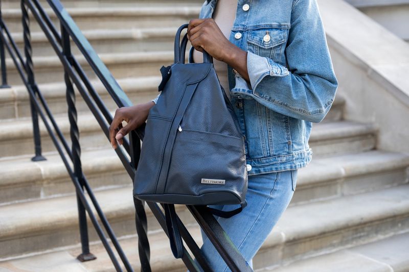 Plecak Damski Skórzany Trójkąt Pojemny Beltimore Q60 zdjęcie 1