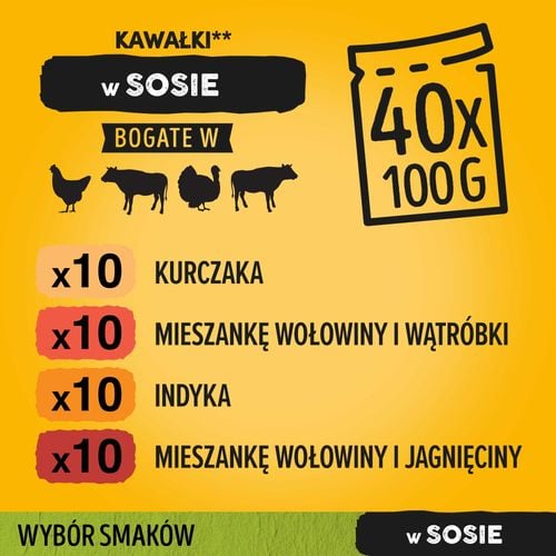 pedigree mixed selection with vegetables sos ind/jag/woł/kur 40x100g na Arena.pl