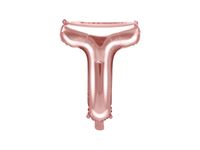 Balon foliowy litera T różowe złoto 35cm 1szt