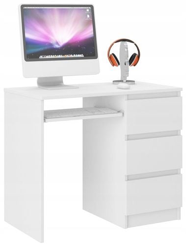 BIURKO KOMPUTEROWE 96CM STOLIK STÓŁ BIAŁE Prawe N3 na Arena.pl