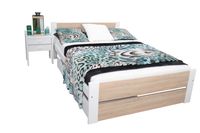łóżko drewniane LEA 140x200 białe + stelaż PRODUCENT